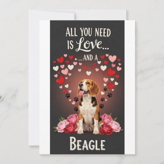 Valentine's Day Cute beagle Photo Cuddle  Feestdagenkaart (Voorkant)