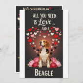 Valentine's Day Cute beagle Photo Cuddle  Feestdagenkaart (Voorkant / Achterkant)