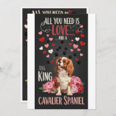 Valentine's Day Cute cavalier spaniel dog Photo  Feestdagenkaart (Voorkant / Achterkant)