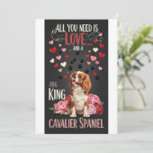 Valentine's Day Cute cavalier spaniel dog Photo  Feestdagenkaart (Staand voorkant)