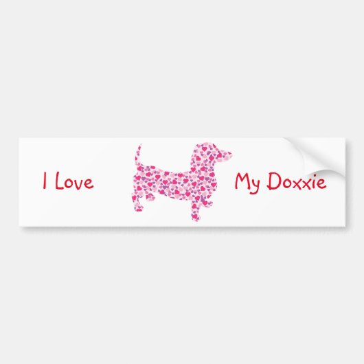 Valentine's Day Dachshund Bumpersticker (Voorkant)