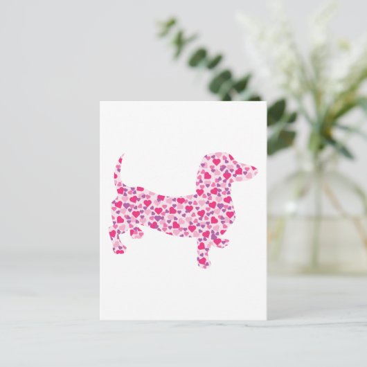 Valentine's Day Dachshund Feestdagenkaart (Staand voorkant)