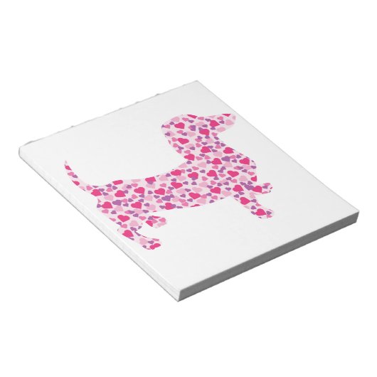 Valentine's Day Dachshund Notitieblok (Schuin)