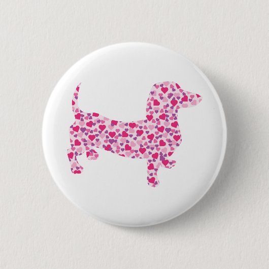 Valentine's Day Dachshund Ronde Button 5,7 Cm (Voorkant)