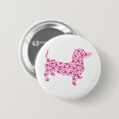 Valentine's Day Dachshund Ronde Button 5,7 Cm (Voorkant /achterkant)