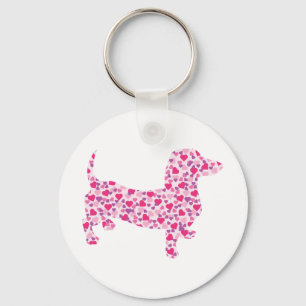 Valentine's Day Dachshund Sleutelhanger