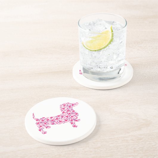 Valentine's Day Dachshund Zandsteen Onderzetter (Zijkant)