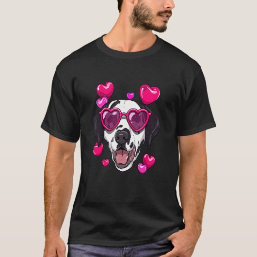Valentines Day Dalmatian Heart Couples Love Day Do T-shirt (Voorkant)