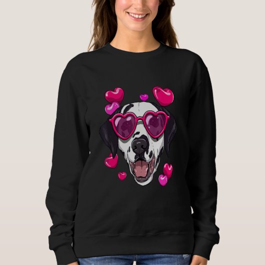 Valentines Day Dalmatian Heart Couples Love Day Do Trui (Voorkant)