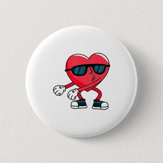 Valentines Day Dancing Heart  Ronde Button 5,7 Cm (Voorkant)