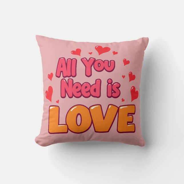 Valentine's day desing "all you need is love" kussen (Voorkant)
