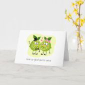 Valentines Day Digital Card With Funny Lime Kaart (Gele Bloem)