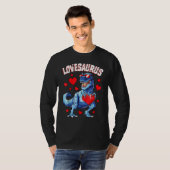 Valentines Day Dinosaur Lovesaurus rex Boys Men Ki T-shirt (Voorkant volledig)
