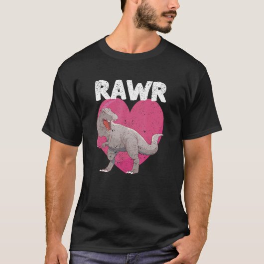 Valentines Day Dinosaur RAWR rex  Tyrannosaurus  1 T-shirt (Voorkant)