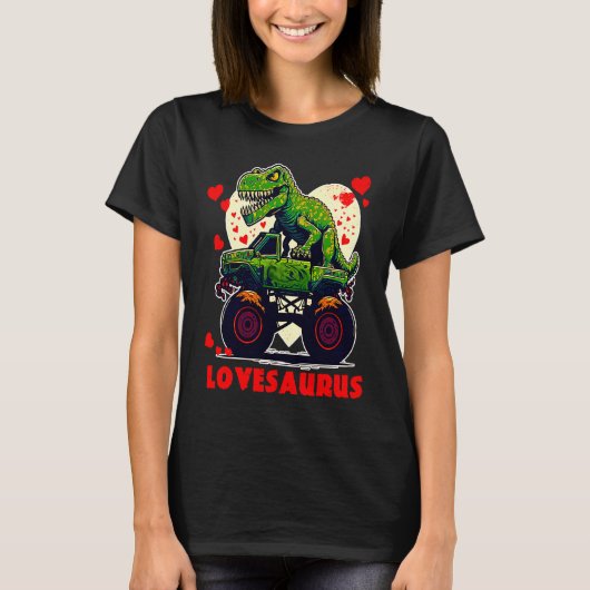 Valentines Day Dinosaur Rex Boys Valentine Kids Lo T-shirt (Voorkant)