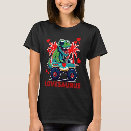 Valentines Day Dinosaur Rex Boys Valentine Kids Lo T-shirt (Voorkant)