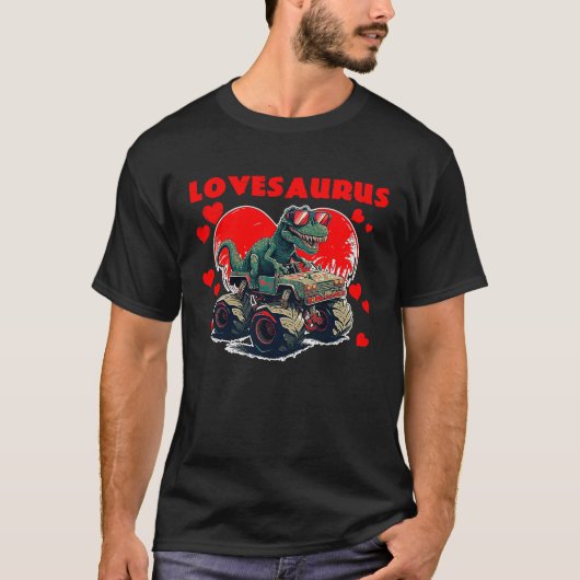 Valentines Day Dinosaur Rex Boys Valentine Kids Lo T-shirt (Voorkant)