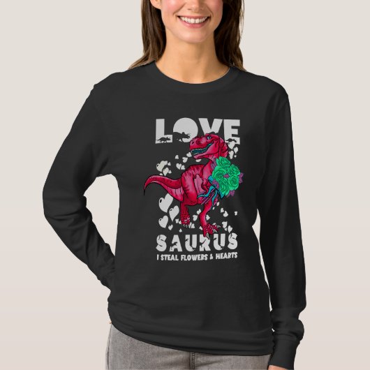 Valentines Day Dinosaurs  Love saurus Hearts Boys  T-shirt (Voorkant)
