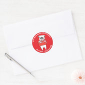 Valentine's Day Dog Heart Ronde Sticker (Envelop)