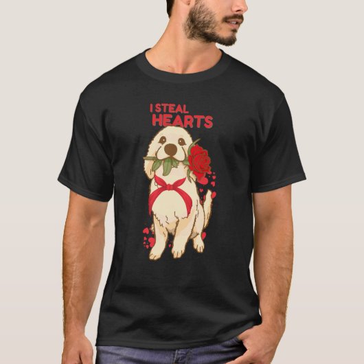 Valentine's Day Dog I Steal Hearts Retriever T-shirt (Voorkant)