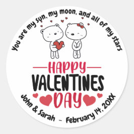 Valentine's Day Dog Love Heart Ronde Sticker