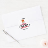 Valentine's Day Dog Love Heart Ronde Sticker (Envelop)