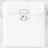 Valentine's Day Dog Love Heart Ronde Sticker (Tas)