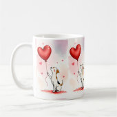 Valentine's Day Dog Red Hearts Mugs Koffiemok (Links)