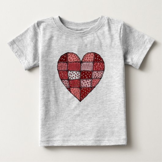 Valentine's Day Doodle Art Style Patchwork Heart (Voorkant)
