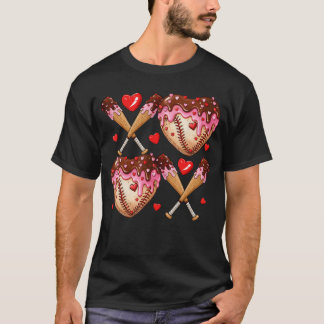 Valentines Day Drip Heart Baseball XOXO Boys  Men  T-shirt