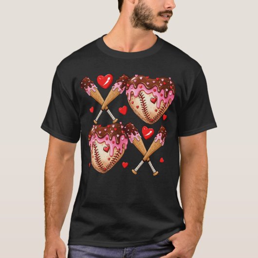 Valentines Day Drip Heart Baseball XOXO Boys  Men  T-shirt (Voorkant)