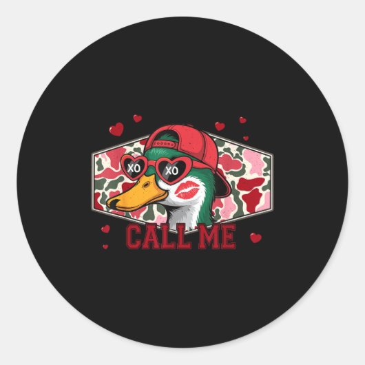 Valentine's Day Duck Hunting Camo Call Me Toddler  Ronde Sticker (Voorkant)