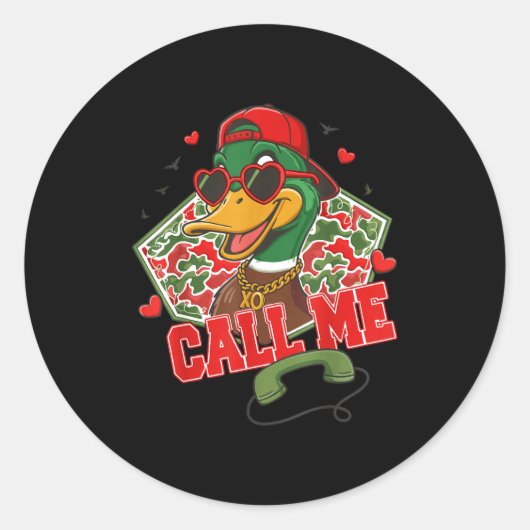 Valentine's Day Duck Hunting Camo Call Me Toddler  Ronde Sticker (Voorkant)