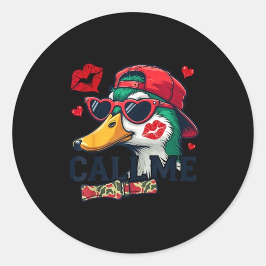 Valentine's Day Duck Hunting Camo Call Me Toddler  Ronde Sticker (Voorkant)