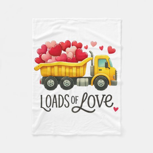 Valentine's Day Dump Truck Loads Of Love Toddlers Fleece Deken (Voorkant)