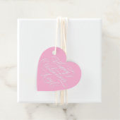Valentines Day Elegant Calligraphy Deep Pink Heart Bedankjes Labels (In situ)