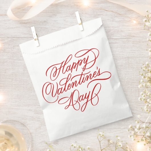 Valentines Day Elegant Deep Red Calligraphy  Bedankzakje (Geknipt)