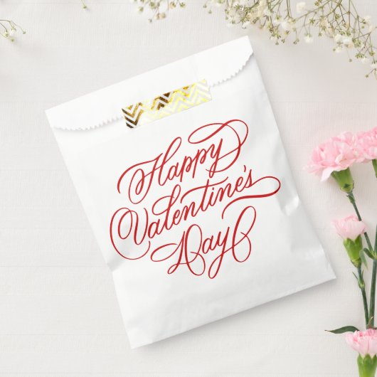 Valentines Day Elegant Deep Red Calligraphy  Bedankzakje (Gezegeld)