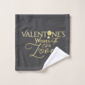 Valentine's Day Elegant Gold Photo Collage  Bad Handdoek (Wasdoekje)