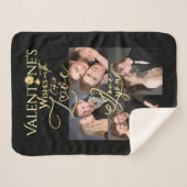 Valentine's Day Elegant Gold Photo Collage  Sherpa Deken (Voorkant (horizontaal))