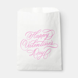 Valentines Day Elegant Pink Calligraphy  Bedankzakje