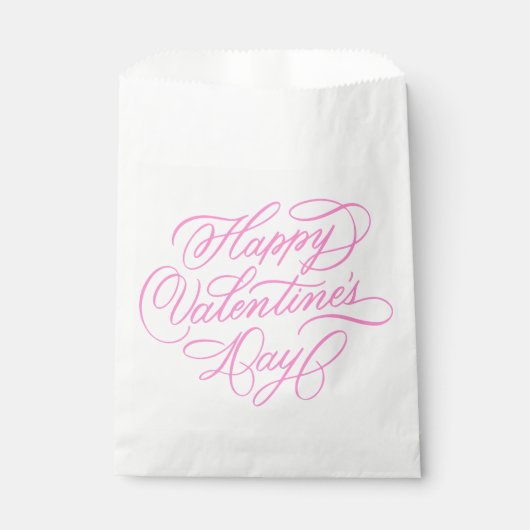 Valentines Day Elegant Pink Calligraphy  Bedankzakje (Voorkant)