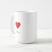 Valentine's Day Elegant Red Heart Love Koffiemok (Voorkant links)