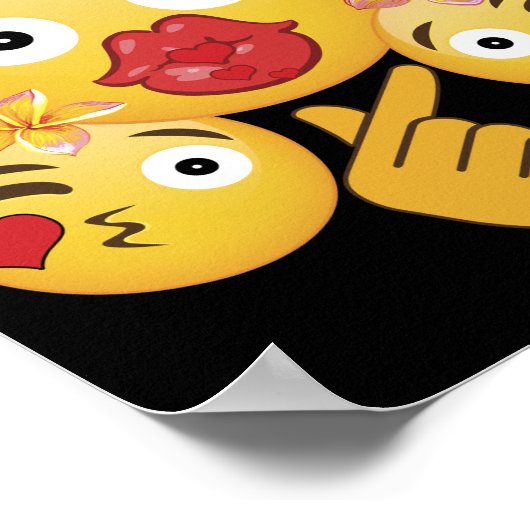 Valentine's Day Emoji Face Love Heart  for Kids Poster (Hoek)