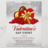 Valentine's Day Event Red Heart Box & Rose Petals Flyer (Voorkant)