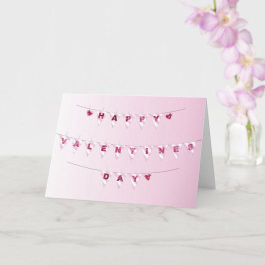 Valentine's Day Flags - Folded Greeting Card Kaart (Orchidee)