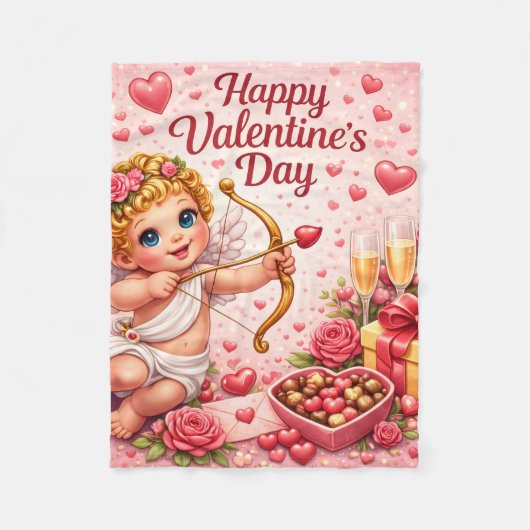 Valentines Day Fleece Blanket Deken (Voorkant)