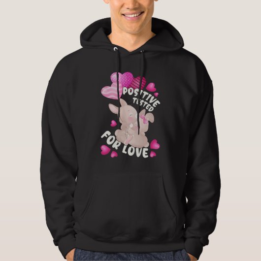 Valentine's day for couples bunnies with heart bal hoodie (Voorkant)