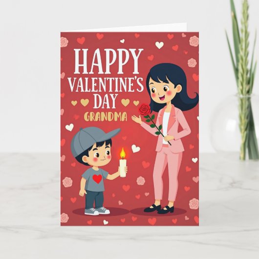 Valentines Day For Grandma Card Kaart (Voorkant)