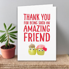 Valentine's Day for Vegan Friend, Cute Fruits Love Kaart